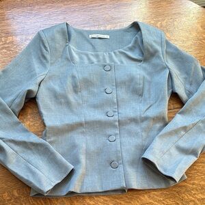 Abercrombie and Fitch Light Gray Women's Blazer Top